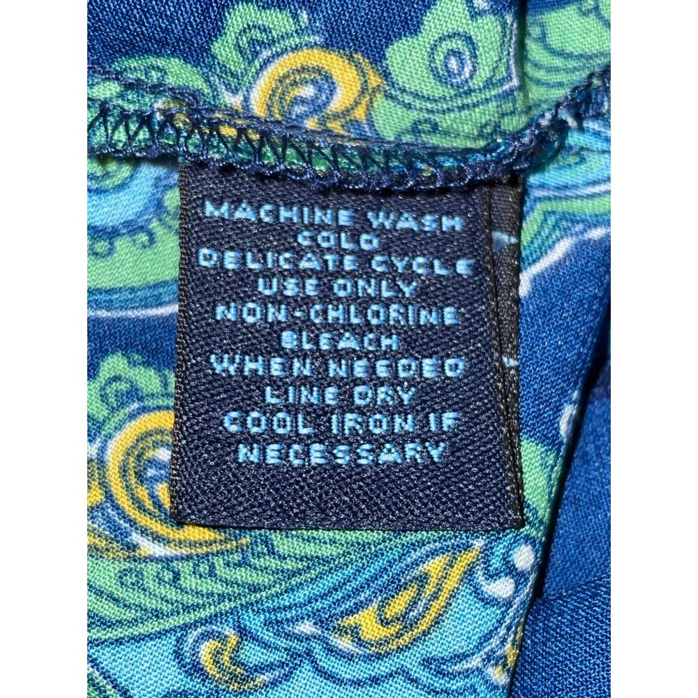 Westbound Womens XL Boho Embroidered V-Neck Pullover Blouse  Navy/Green Sequins - Picture 9 of 15